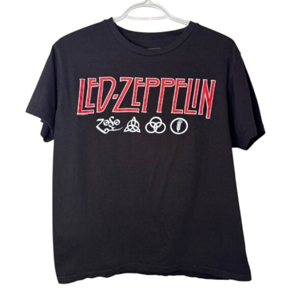 Led Zeppelin black red logo unisex t-shirt size M - Picture 3 of 5